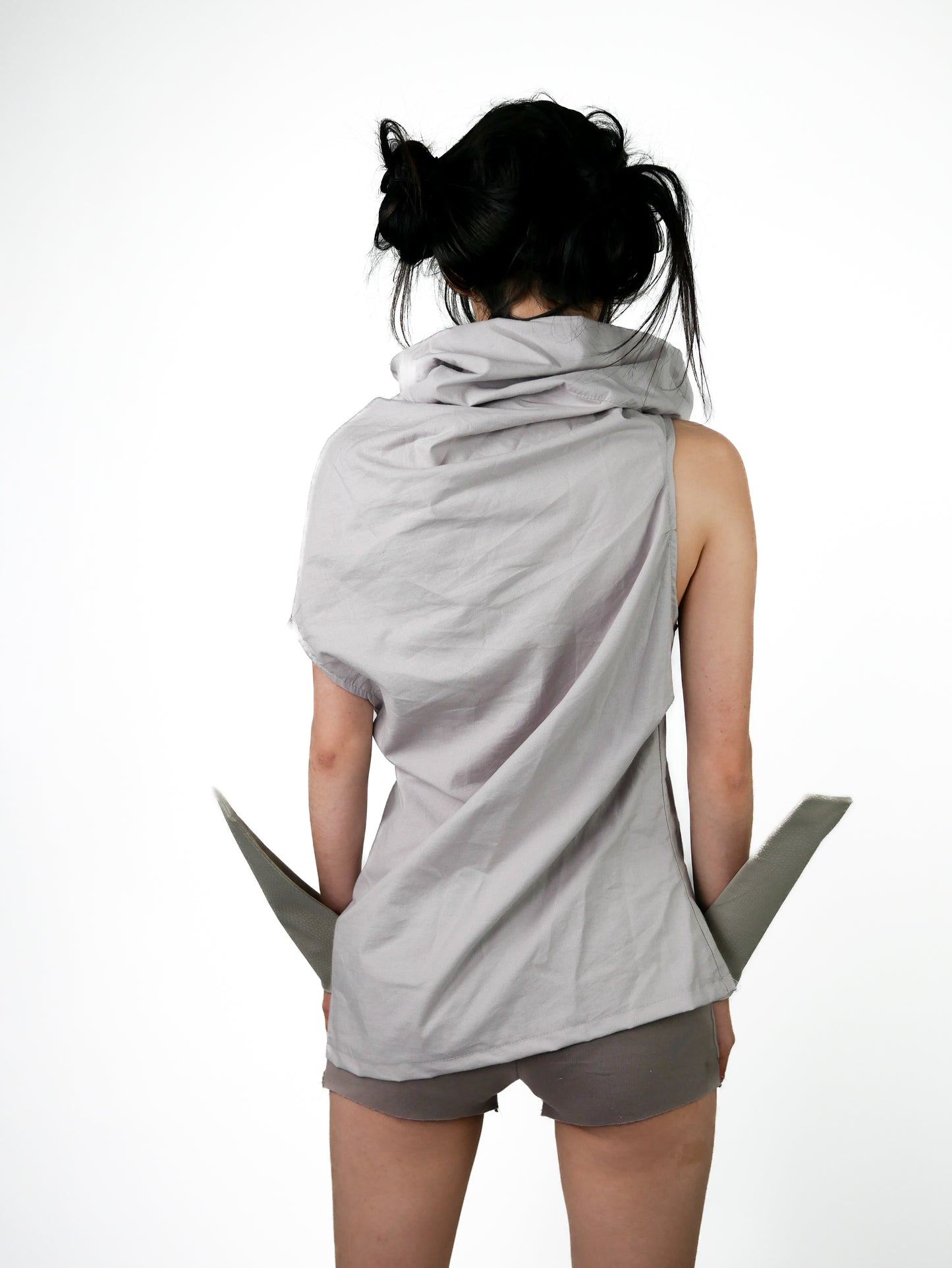 VOID WRAP Asymmetric Collar Top