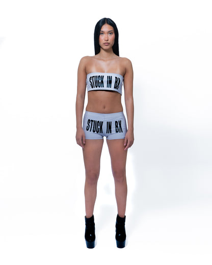 STUCK IN BX Gray Short