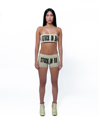STUCK IN BX Light Beige Short