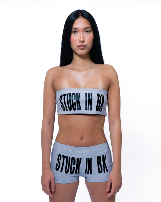 STUCK IN BX Gray Short