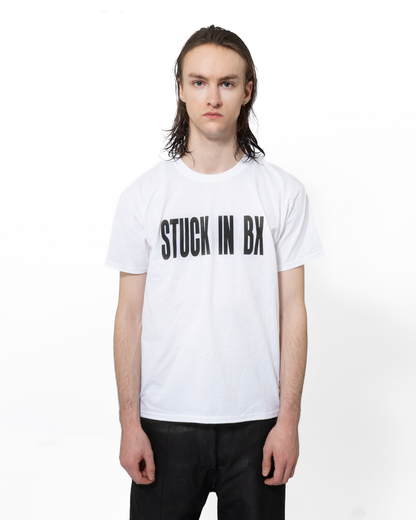 STUCK IN BX white T-shirt